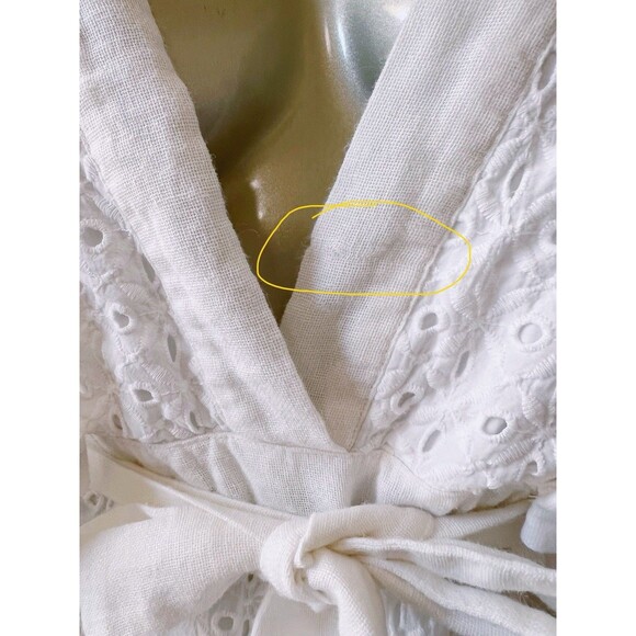 Stevie May Inhale Embroidery Belted Mini Dress Size Medium White Eyelet Boho - Picture 5 of 8